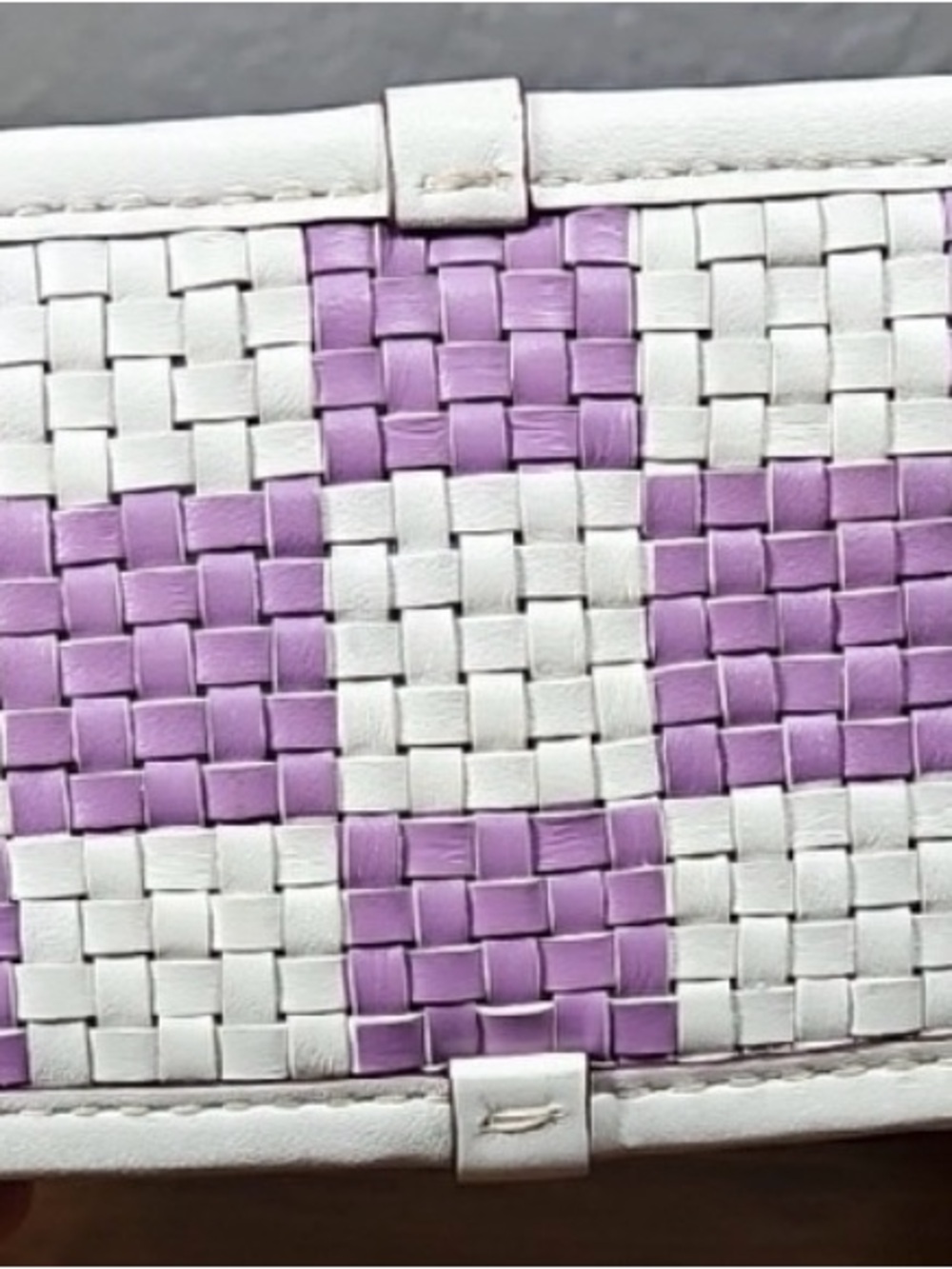 NWT Coachtopia Wavy Dinky Bag in Checkerboard Woven Leather | Orchid Multi π - Picture 8 of 10